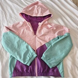 Champion Athleticwear Girls Color Block Hooded Jacket Windbreaker Lightweight